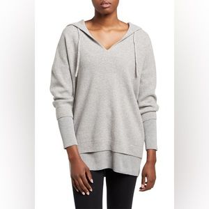 NAADAM Cashmere Layered Hooded Sweater Hoodie XS Cement Grey NWT